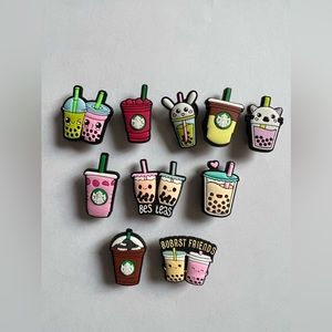 New COFFEE LOVERS 10 Piece Crocs Charms Set